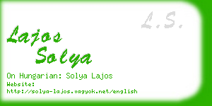 lajos solya business card